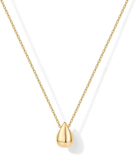 Delicate Gold-Plated Pear-Shaped Pendant Necklace for Women | Teardrop Pendant Necklace