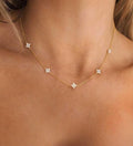 Exquisite Women's Necklace, Cute Standing Choker, Cubic Zirconia Diamond Necklace, Simple Layered Cubic Zirconia Necklace, Fashionable Jewelry Gift